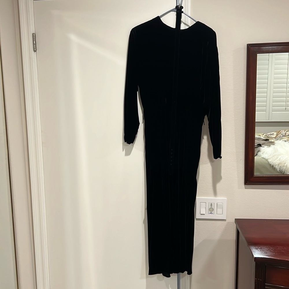 Black velvet midcalf dress by Ralph Lauren